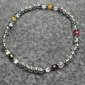 Artisan Handmade Stretch Beaded Bracelet Glass & Stone Beads